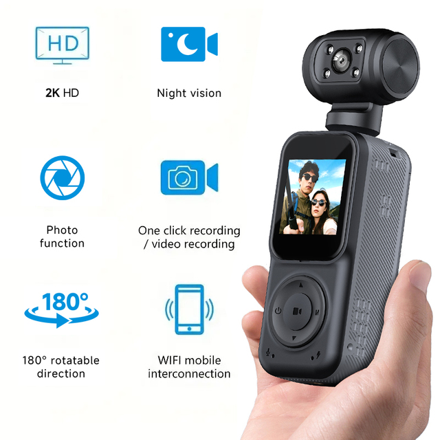 2k Action Camcorder Full Hd Driver Mini Motorcycle Helmet Sports Ultra Dv Body Worn Camera for Travel Vlog