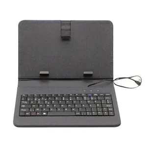 Universal 7-8 inch PU Leather USB/TYPE-C Tablet PC Wired Keyboard Case