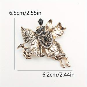 Broche de Moda con Estilo Retro de Caballero de Cuento de Hadas, Broche para Suéter con Diseño de Jinete de Caballo, Adorno para Chaqueta - Product Image 4