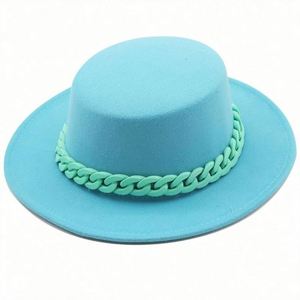 Chapeau Fedora Unisexe en Feutre à Large Bord avec Chaîne – Prix Abordable, En Stock, Idéal pour l'Extérieur - Product Image 5