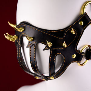 M-Z4002 Bondage BDSM Submissive <strong>Hood</strong>, Soft Leather Adjustable Size, Fanged Beast Design for Role-Play Sex Toy - Product Image 2