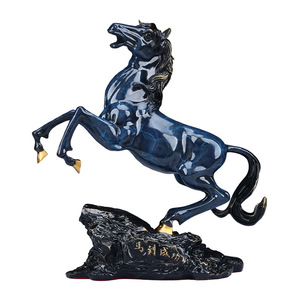 Ornement Cheval du Succès en Bronze Bleu Coloré, Cheval au Galop, Décoration de Bureau, Feng Shui, Cadeau de Bureau - Product Image 5