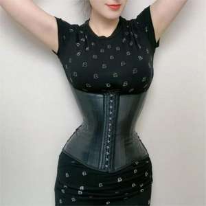 Corset en <span class=keywords><strong>crochet</strong></span> W-Curve, contrôle ferme du ventre, gaine de taille en latex lisse avec 25 baleines en acier, taille plus courte, gaine de taille - Product Image 2