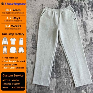MP853 400GSM Straight Leg Heavyweight <strong>Oversized</strong> <strong>Jogger</strong> Custom Embroidery Fleece Pants Knit Pants Men's Baggy Wide Leg Sweatpants - Product Image 1