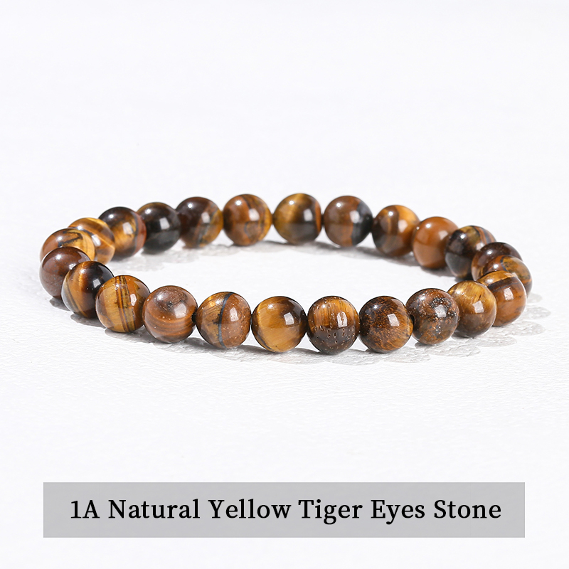 Bracelet en pierre naturelle œil de tigre jaune 1A