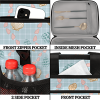 Livraison de modèle de coquilles de pétoncles personnalisées de haute qualité Papier d'aluminium extérieur pliable 6 canettes Igloo Sac isotherme pour aliments congelés