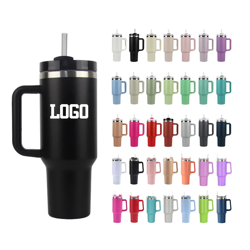 2024 Hot Sale Custom Logo 40oz Tumbler Cups 304 Stainless Steel Vacuum Mug Insulated 40oz Tumbler With Handle and Lids