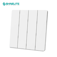 Nouveauté Interrupteur mural en plastique blanc pour usage domestique 10 a 4 interrupteurs