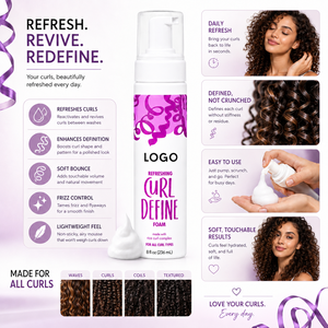 Espuma Definidora de Rizos Refrescante al por Mayor, Mousse Capilar Ligero y Esponjoso con Complejo de Arroz para Rizos, Fijación Suave y Acariciable, 8 fl oz - Product Image 5