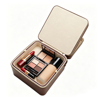 Trousse de Toilette de Voyage en Cuir PU Double Couche Grande Capacité avec Logo Personnalisé, Amovible, Organisateur de Maquillage à Fermeture Éclair avec Séparateurs