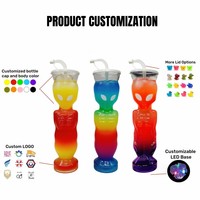 28oz/850ml Unique Alien Slushie Cup Party Freeze Slushy Cup Tall Tasses en plastique Alien
