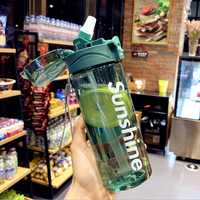 Bouteille d'eau en cristal pour sport ml, logo personnalisé sans BPA, paille, transparent, Non toxique, grande capacité, Durabl Tritan