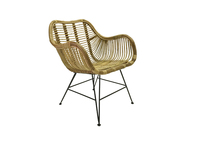 Chaises en rotin d'extérieur, ensemble table et chaises en rotin nordique, chaises de jardin en rotin de hêtre avec accoudoirs