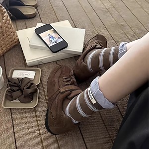 Minmin Striped Slouch Socks Mid-Calf Cotton Women's Breathable Sweat-Absorbing Casual Socks - Product Image 4