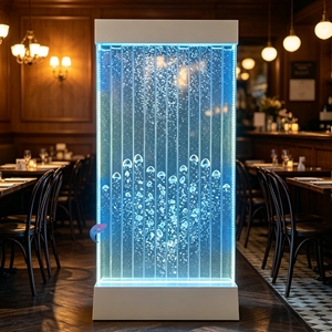 Modern Acrylic Water Bubble Wall Panel RGB LED Light Freestanding <b>Room</b> <b>Divider</b> Abstract Design Translucent Screen - Product Image 2