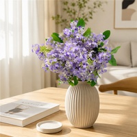 Ranting Bunga Sutra Buatan Besar Kecil Segar Bergaya Pastoral Mini Lilacs Realistis Abadi untuk Properti Fotografi Rumah Ruang Tamu