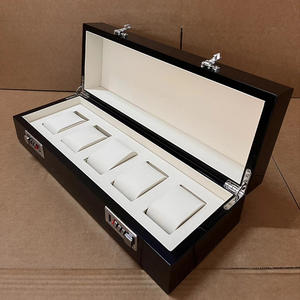 Caja de Almacenamiento para 5 Relojes de Lujo, Color Marrón, Personalizada, Directo de Fábrica, con Interior de Cuero Blanco, Elegante Empaque de Regalo para Relojes de Marca - Product Image 1