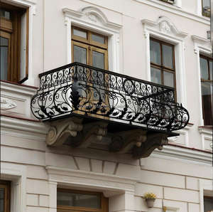 Rampe de balcon en <span class=keywords><strong>fer</strong></span> <span class=keywords><strong>forgé</strong></span> européen, forgée à la main, pour villa, cour, <span class=keywords><strong>baie</strong></span> vitrée - Product Image 6