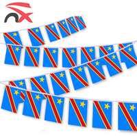Ensemble de drapeaux du Congo à prix de gros, drapeau à agiter à la main, écharpe de cou, boucles d'oreilles, bracelet, guirlande de drapeaux nationale pour la promotion