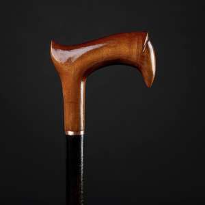 Bâton de marche classique en bois d'érable sculpté à la main, embout en caoutchouc, poignée en laiton, finition polie, pour personnes âgées, usage quotidien - Product Image 5