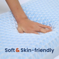 Oreiller en gel TPE personnalisé avec grille, OEM/ODM pour co-développement de marque de sommeil, motif uni, forme ondulée, soulagement de la pression et rafraîchissant