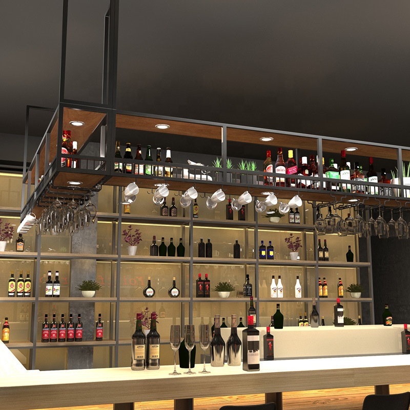 TFIANYNI Scaffale da soffitto per vino, sollevabile, 100 x 35 x 35 – 55 cm, con perno