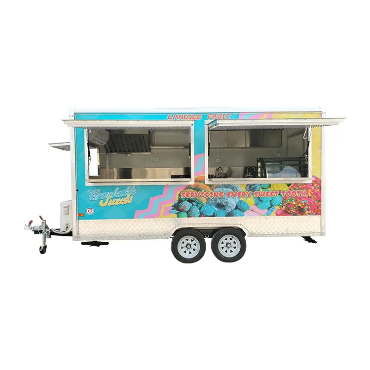 Mobile Fast Food Bakery Trailer Custom Catering Food Truck Trailer with Logo