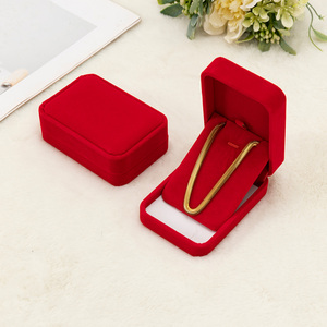 Ưa thích tinh tế Ngày Valentine Hộp quà tặng nhung mặt dây chuyền hiển thị Hộp Vòng đeo tay vòng cổ hộp hiển thị - Product Image 1