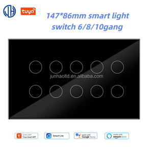 Interruptores Inteligentes Tuya con Certificación EMC RMC, 147*86mm, Control por Voz Inalámbrico para Luz de Pared, Compatible con Alexa y Google Max. PC Ignífugo de 240v - Product Image 1