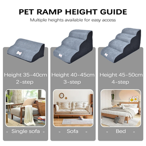 Escalones Modernos de Espuma Viscoelástica de Lujo para Perros y Gatos, Peldaños Antideslizantes, 2/3/4 Escalones, Cubierta Extraíble Ecológica, Escaleras para Mascotas Pequeñas/Medianas - Product Image 6