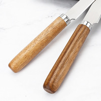 Ensemble de couteau à fromage et de spatule à beurre en bois d'acacia nordique avec petite fourchette, couteau à tartiner pour le petit-déjeuner et le thé de l'après-midi
