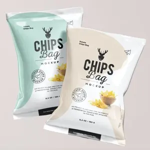 Impressão personalizada Puffs Food Pipoca Batata Chips Embalagem Pacote Plástico Ldpe Shrink Bag Hot Stamping Pouch Zip Lock Bag
