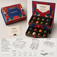Boîte cadeau en chocolat sur mesure à deux étages, boîte en papier rigide imprimée en couleur, emballage de luxe pour confiserie