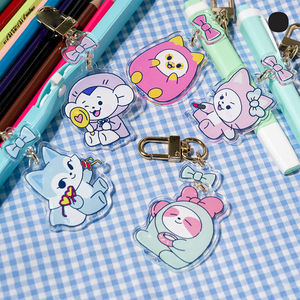 Transparent PVC Acrylic <b>Anime</b> <b>Keychain</b> Pendant with UV Printing Customizable Cute Souvenir Decoration Bag Accessories - Product Image 2