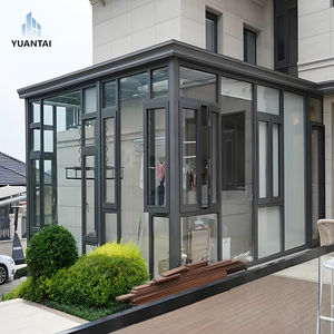 Kit de véranda moderne préfabriqué Yuantai en aluminium avec double vitrage trempé, incliné, étanche, personnalisé, pour villa autoportante 4 saisons - Product Image 1