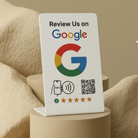 Stand NFC Kode QR Akrilik PVC Pintar yang Dapat Disesuaikan untuk Ulasan Hotel Google