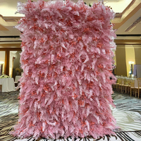 Dekorasi Pernikahan IFG Silk, Rangkaian Bunga Rumput Pampas Pink Besar, Latar Belakang Dinding 2m X 3m, Ramah Lingkungan, Dapat Digunakan Kembali