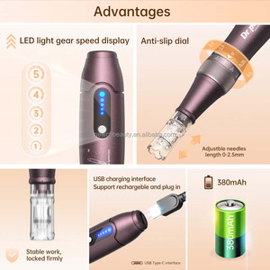 <span class=keywords><strong>Mini</strong></span> Rodillo Facial Eléctrico Portátil, Masajeador Facial, Máquina de Belleza, Estimulador del Crecimiento del Cabello, Antienvejecimiento, Reafirmante, Pluma para el Cuidado de la Piel - Product Image 3