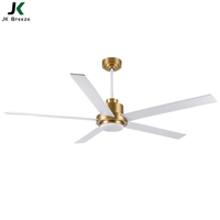 Ventilador de Techo de 60 Pulgadas con 5 Aspas, Luz LED, Control Remoto, 3 Colores Atenuables, Motor Metálico, Ventilador Interior Moderno
