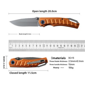 Coltello Pieghevole 3CR13 Direttamente dalla Fabbrica, Coltello Tascabile EDC per Esterni, Manico in Alluminio ad Alta Durezza, Compatto - Product Image 2
