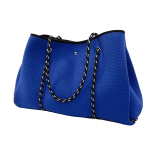 Hot Selling Good Quality Custom Women Neoprene Perforated Beach Handbag