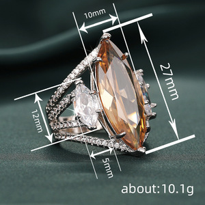 Anello Statement Marquise da Donna, Stile Audace per Feste e Riviste, Elegante Accessorio per Mani, Idea Regalo - Product Image 4