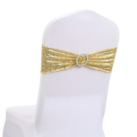 Bandes extensibles de Spandex de ceinture de chaise de paillettes extensibles pour la décoration de chaises de banquets d'événements de réception de mariage