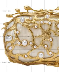 Bolso de Mano Acrílico para Mujer con Marco Metálico y Decoración de Perlas, Elegante Bolso de Noche para Bodas, Fiestas y Uso Casual - Product Image 4