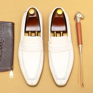 Mocassins pour hommes de style britannique en cuir véritable, décontractés et habillés, à lacets, respirants, légers, avec semelle extérieure en caoutchouc résistante à l'usure - Product Image 1