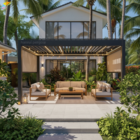 Pergola électrique de haute qualité à télécommande en aluminium, système d'ombrage automatique à toit à lames orientables pour l'extérieur
