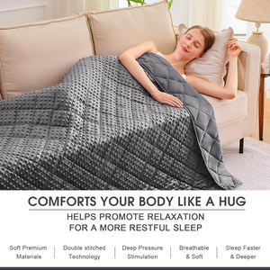 Couverture lestée pour adultes 20lbs 48" X72" É<span class=keywords><strong>t</strong></span>é Écologique Polyester Portable Lourde Douce Épaisse Grande Couverture Couette - Product Image 6