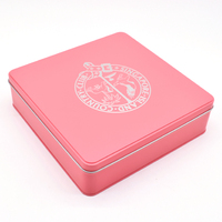 Boîtes à biscuits imprimées Vide Carré Rectangulaire Dessert Baklava Sweet Cookie Tin Box avec Insert PVC Blister Tray