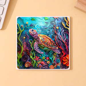 Atacado Personalizado Bestsellers Estrangeiros Imprimir Sea Turtle Padrão Quadrado Cerâmica Coaster Aniversário Presentes - Product Image 1