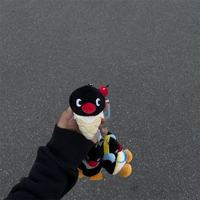 Nouveau Zhuoyou SA-151 Pingu Flash Porte-clés en peluche pingouin mignon en forme de cornet de crème glacée, rembourré de coton PP, avec boucle pour sac, pour les 5-7 ans